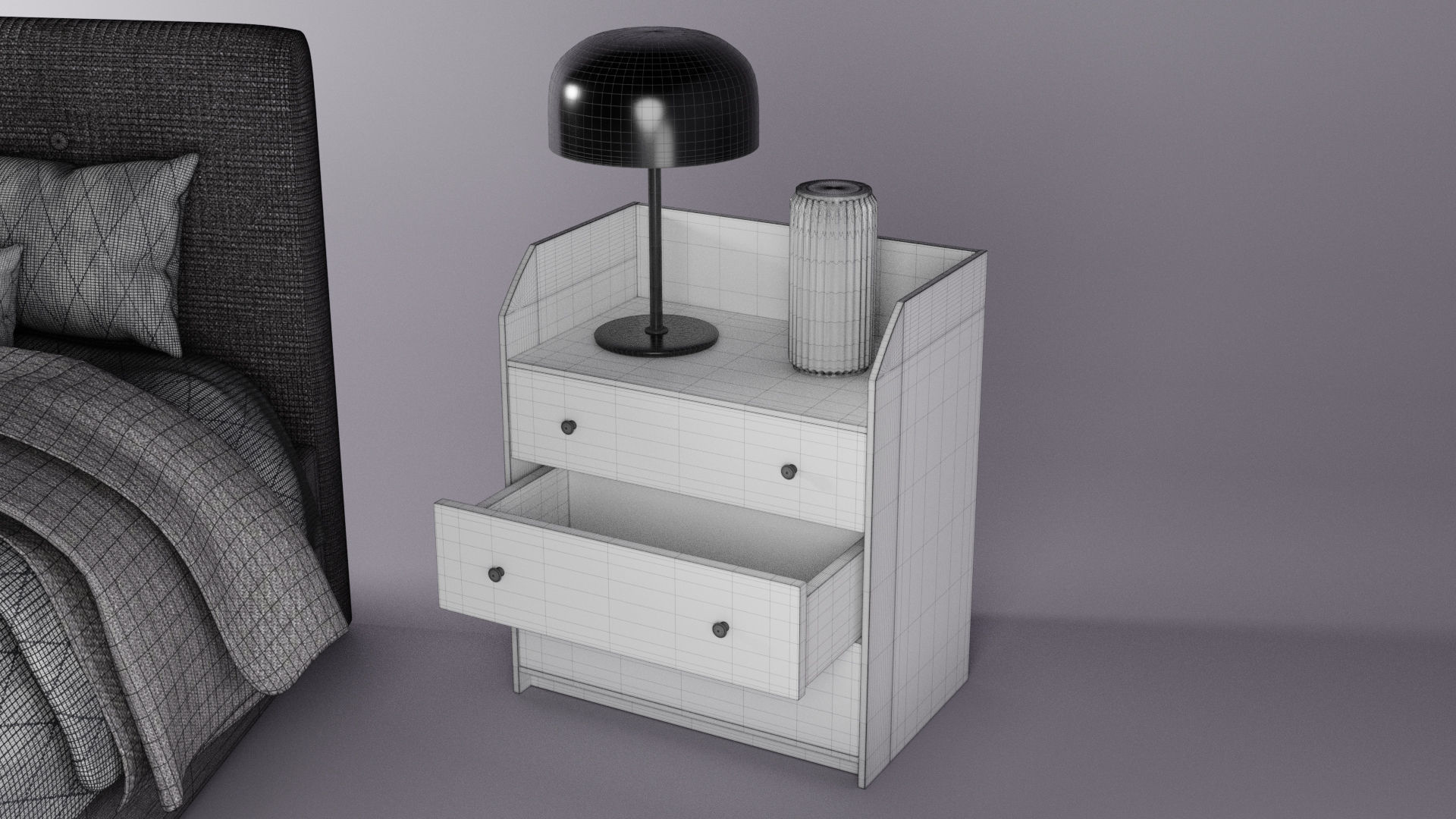 KIT - Modern Bedroom Adustable Drawer - Alex Jun 3D model_8