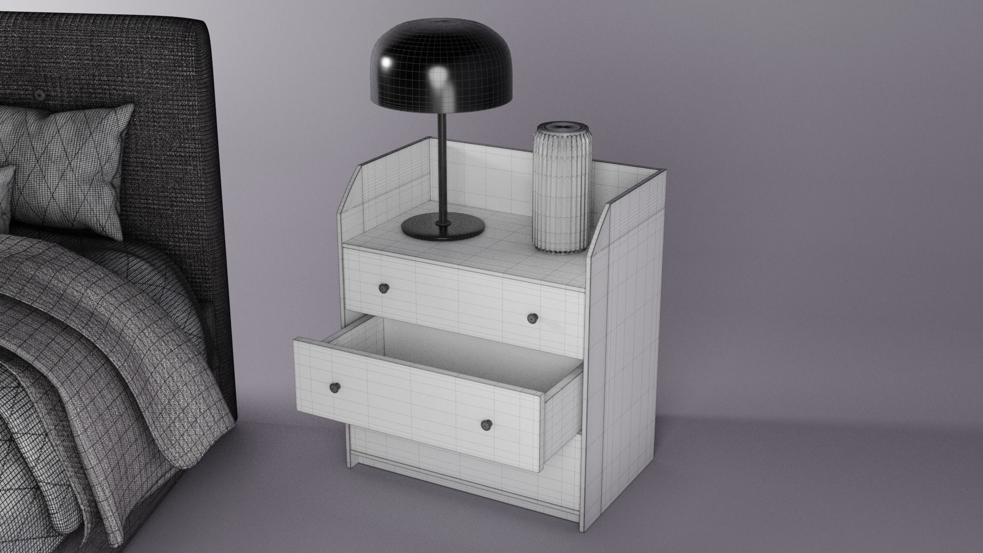 KIT - Modern Bedroom Adustable Drawer - Alex Jun 3D model_9