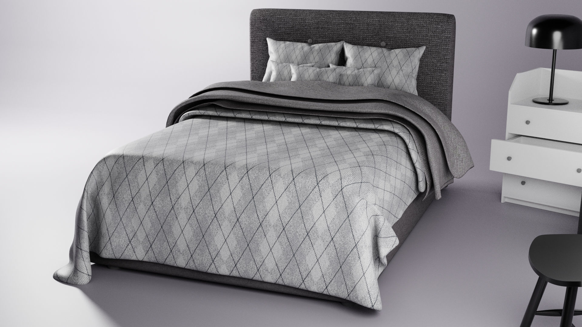 KIT - Modern Bedroom Adustable Drawer - Alex Jun 3D model_3