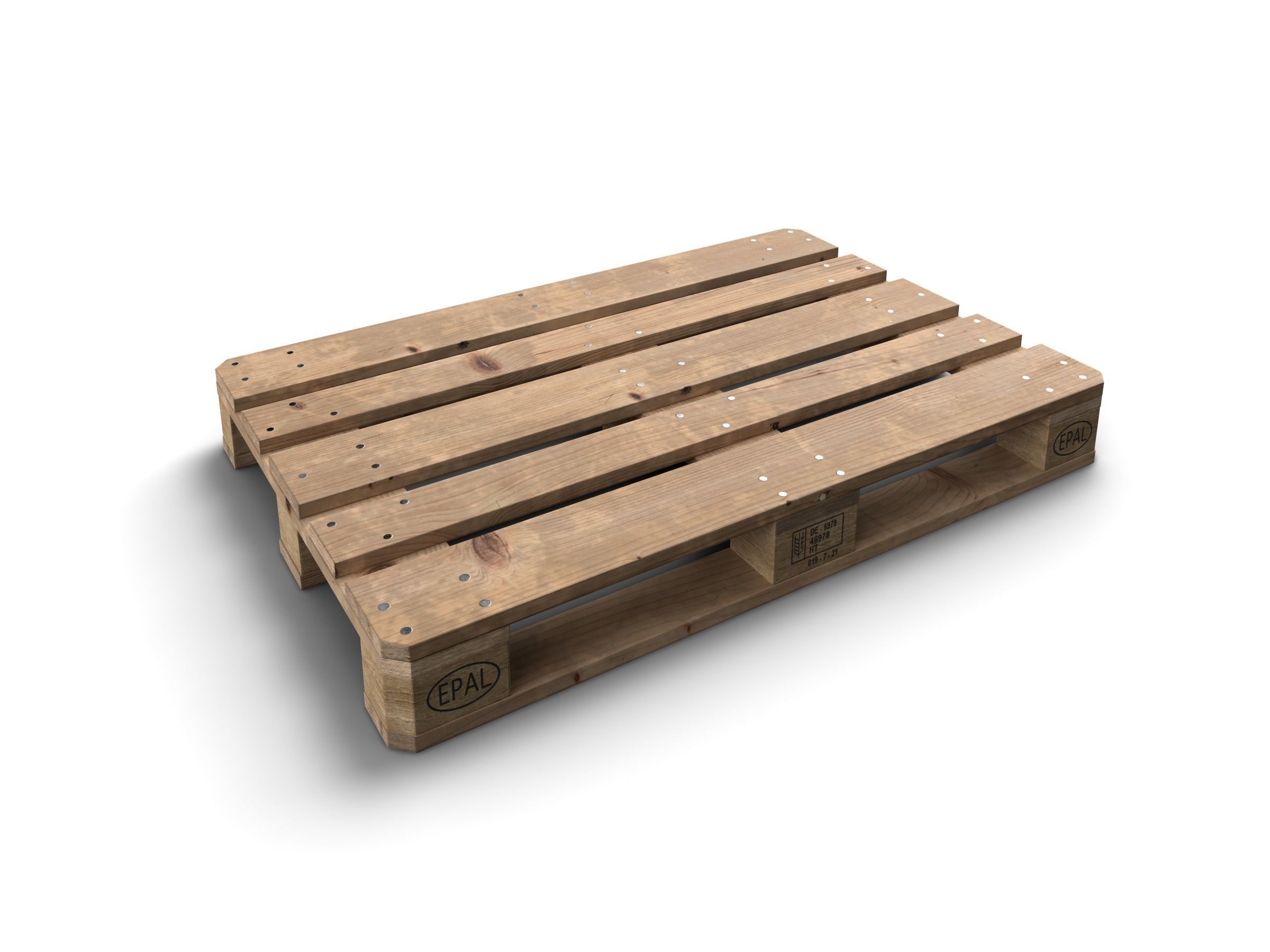 Euro Money Banknotes piled on Europalette Low-poly 3D model_15