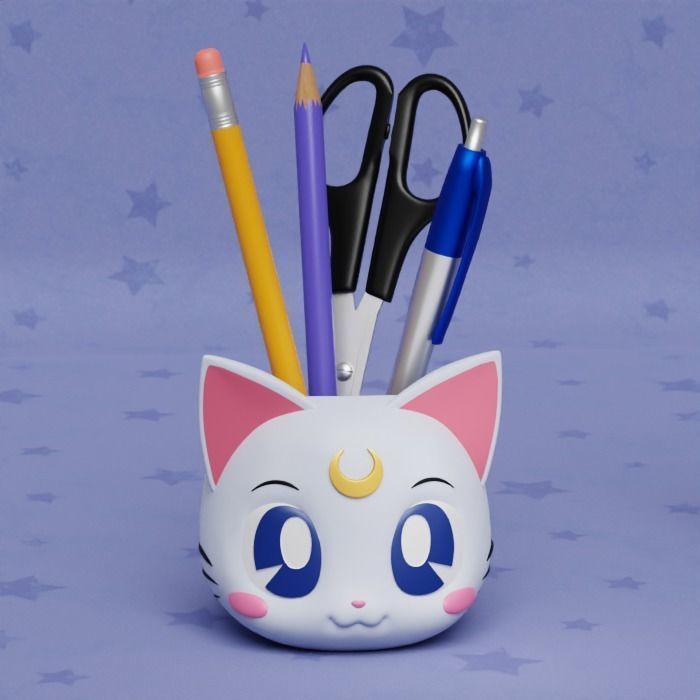 SAILOR MOON CATS LUNA ARTEMIS DIANA PLANTERS PACK PRINT IN PLACE 3D print model_7