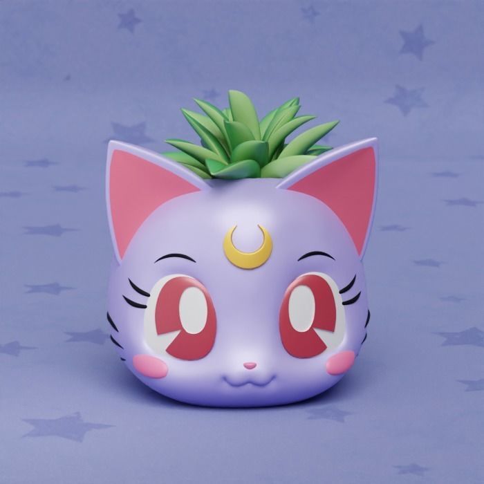 SAILOR MOON CATS LUNA ARTEMIS DIANA PLANTERS PACK PRINT IN PLACE 3D print model_8