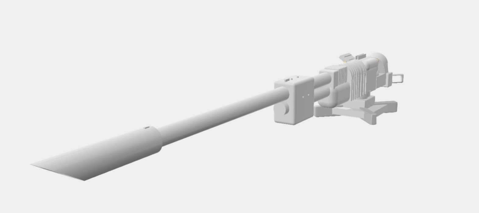 Laser Cannon with Mount 3D print model_4