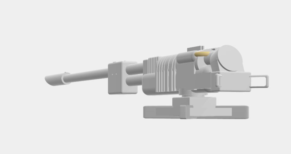 Laser Cannon with Mount 3D print model_1
