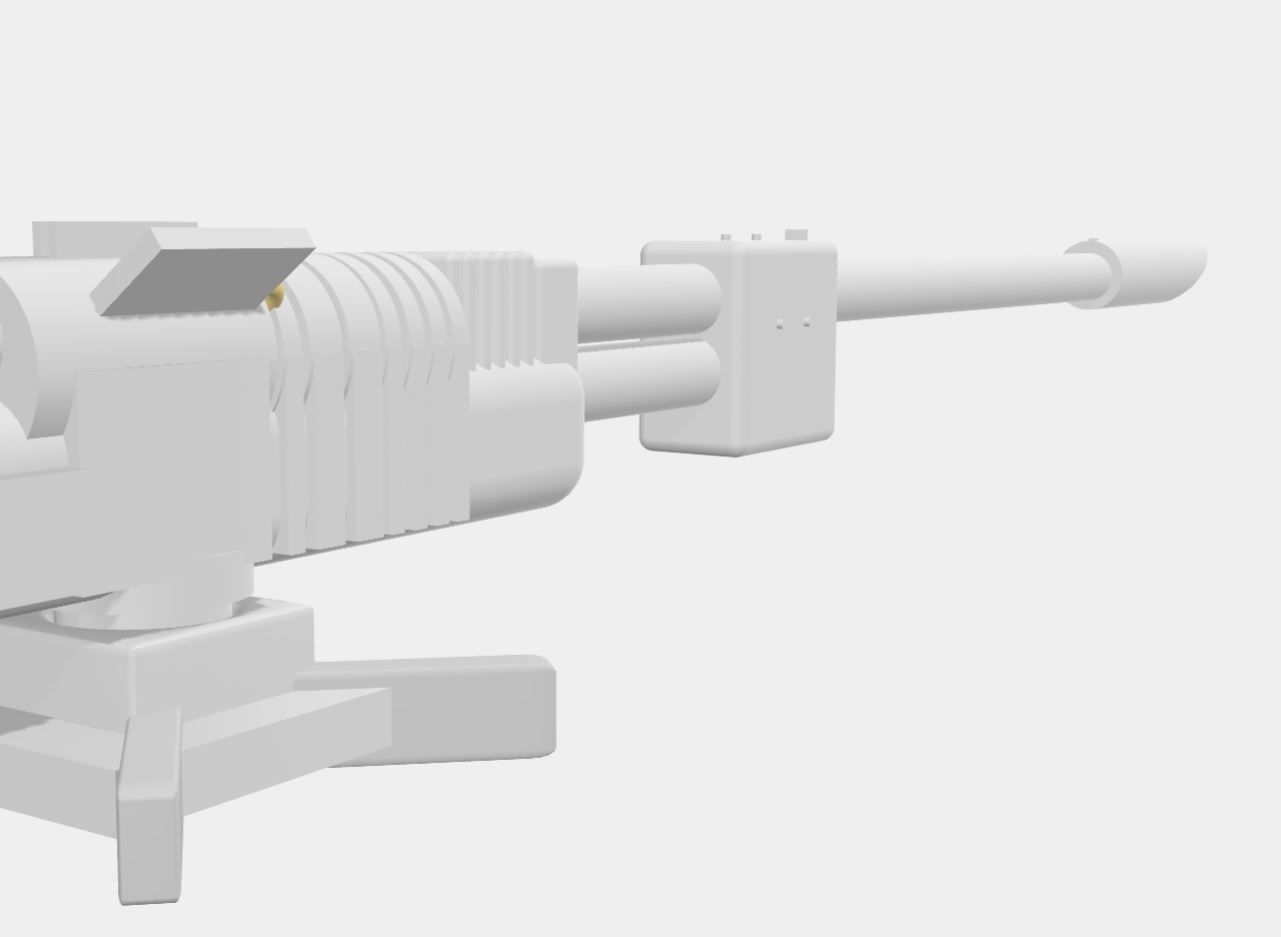 Laser Cannon with Mount 3D print model_2