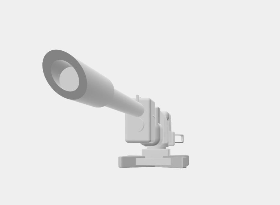 Laser Cannon with Mount 3D print model_3