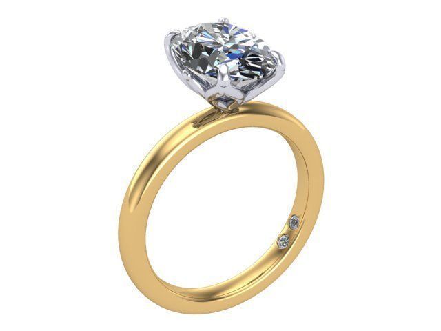 OV Tulip Solitaire Ring  3D print model_4