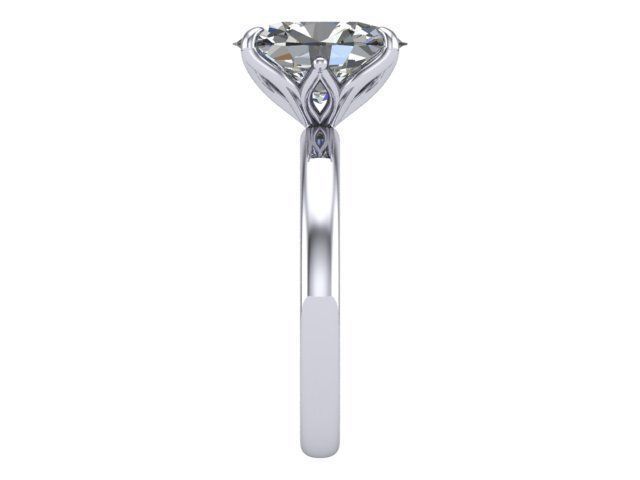 OV Tulip Solitaire Ring  3D print model_2