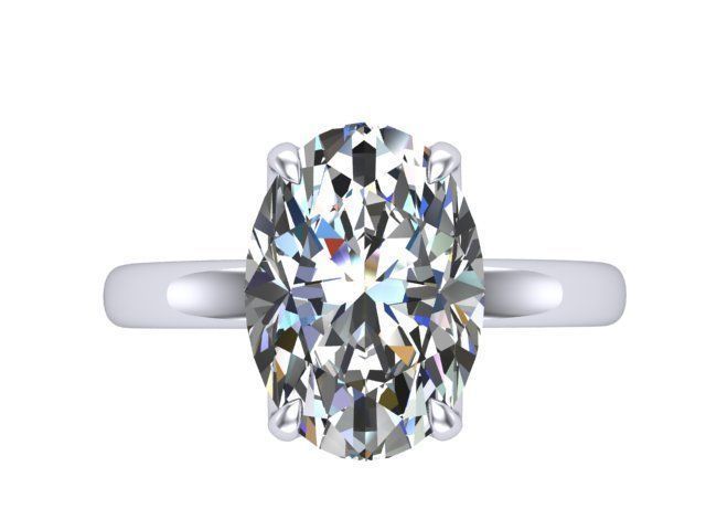 OV Tulip Solitaire Ring  3D print model_3