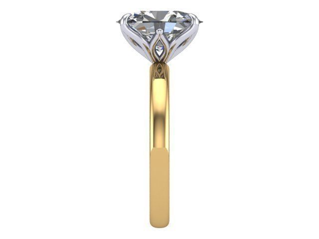 OV Tulip Solitaire Ring  3D print model_6