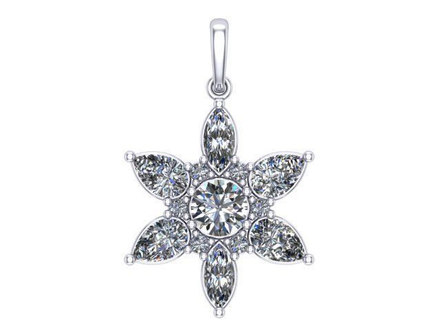 Star Diamond Pendant  3D print model_1
