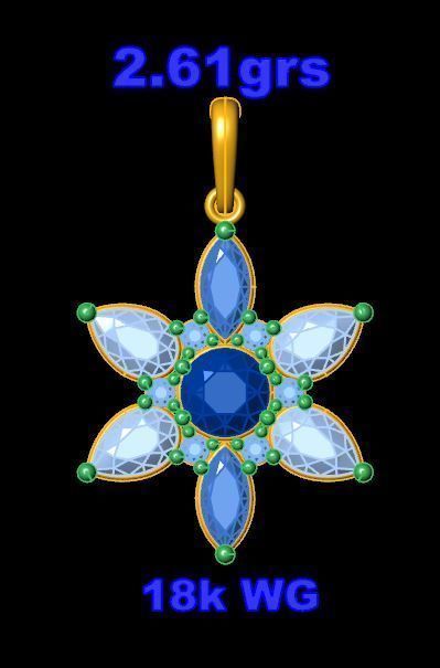 Star Diamond Pendant  3D print model_4