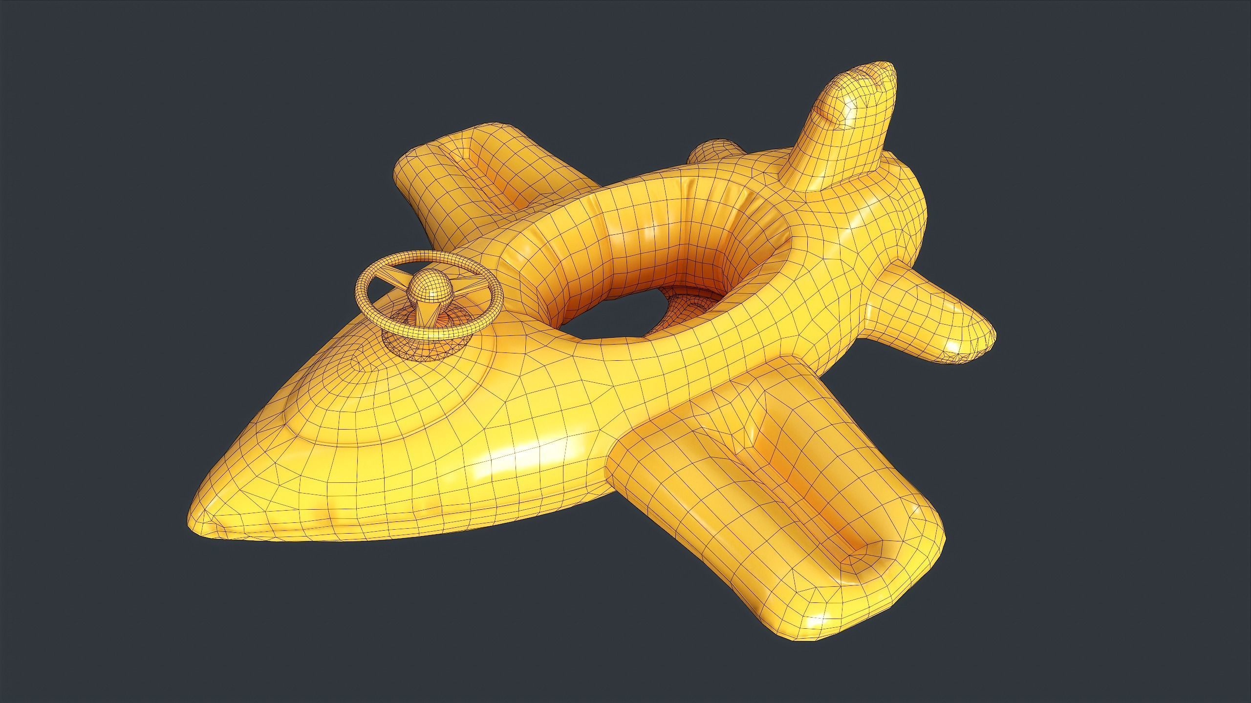 Inflatable Aircraft Swimming Ring 1 PBR Game Ready Low-poly 3D model_3