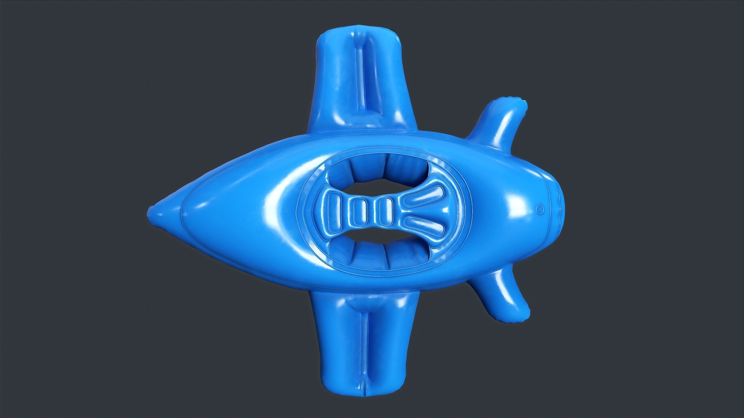 Inflatable Aircraft Swimming Ring 1 PBR Game Ready Low-poly 3D model_6