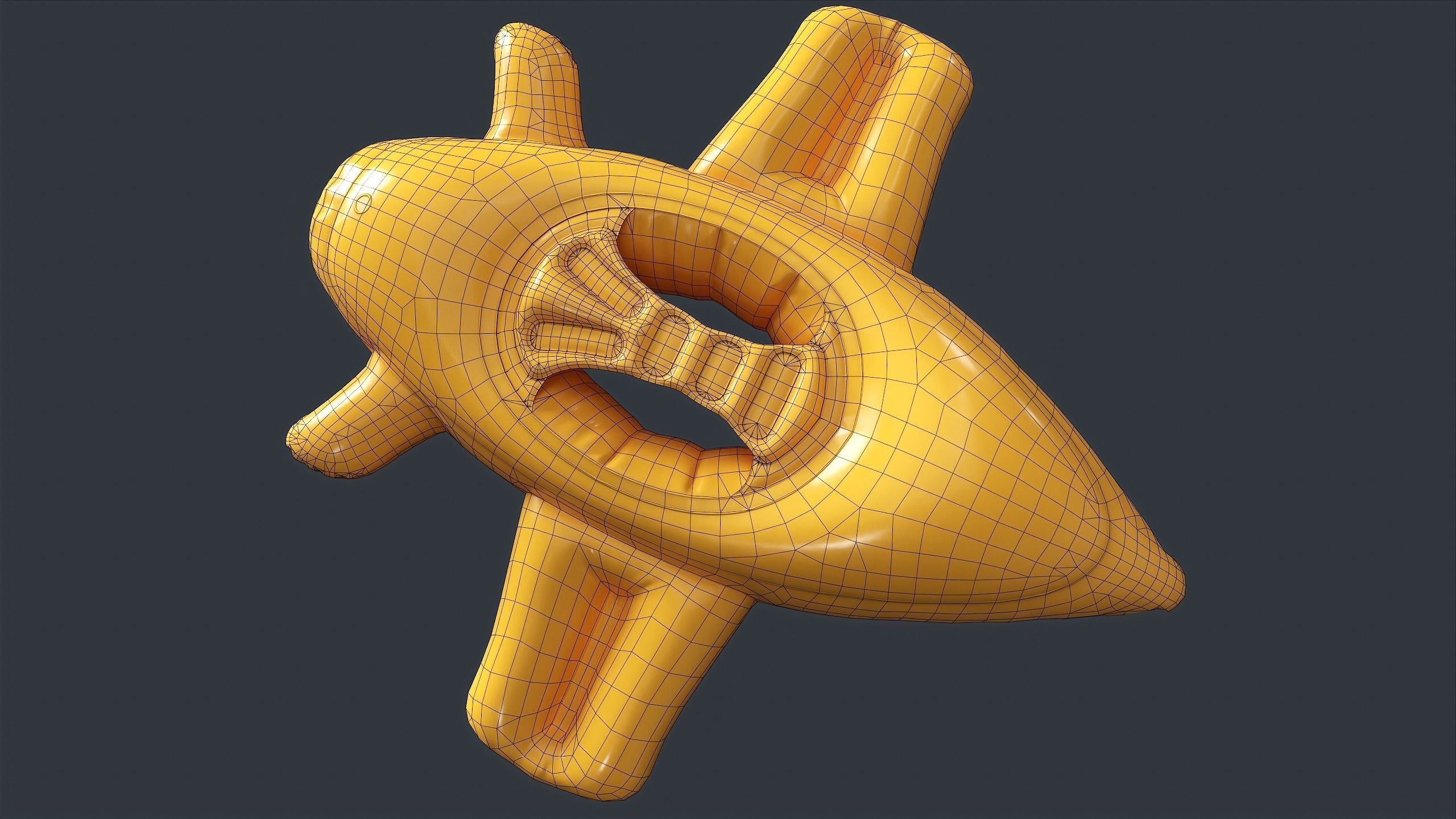Inflatable Aircraft Swimming Ring 1 PBR Game Ready Low-poly 3D model_19
