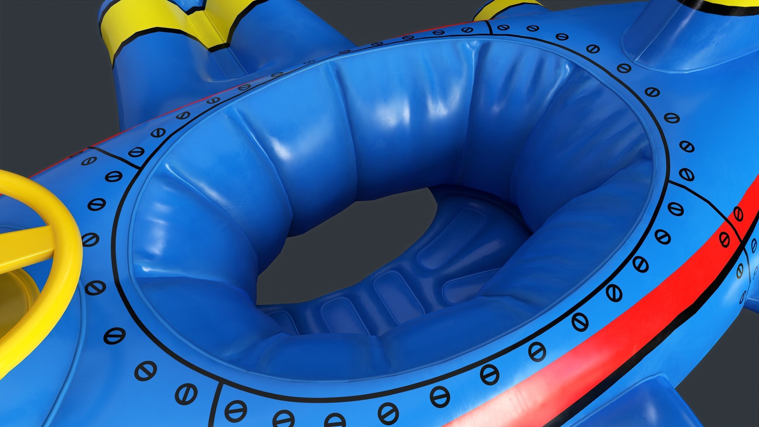 Inflatable Aircraft Swimming Ring 1 PBR Game Ready Low-poly 3D model_12