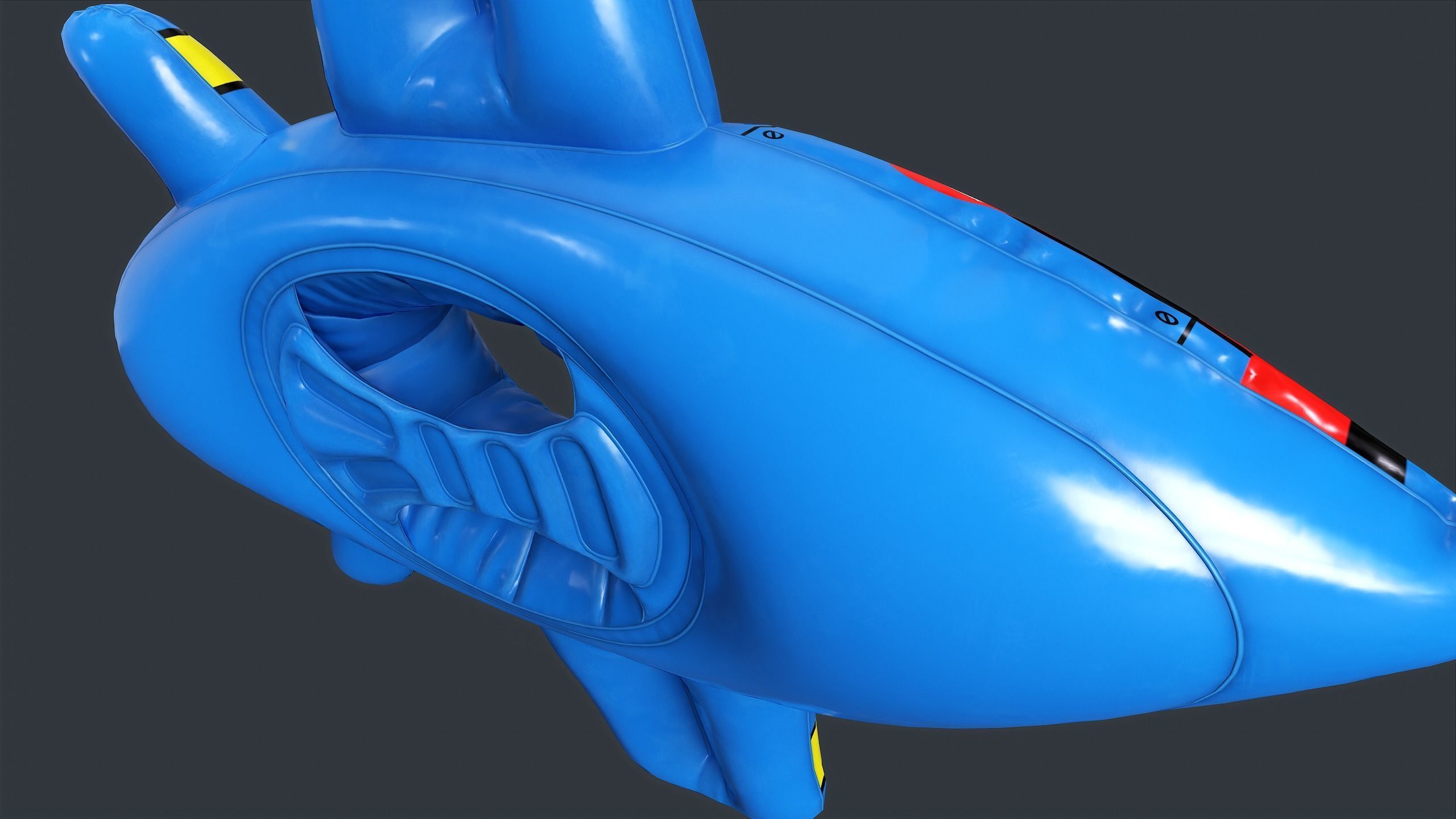 Inflatable Aircraft Swimming Ring 1 PBR Game Ready Low-poly 3D model_15