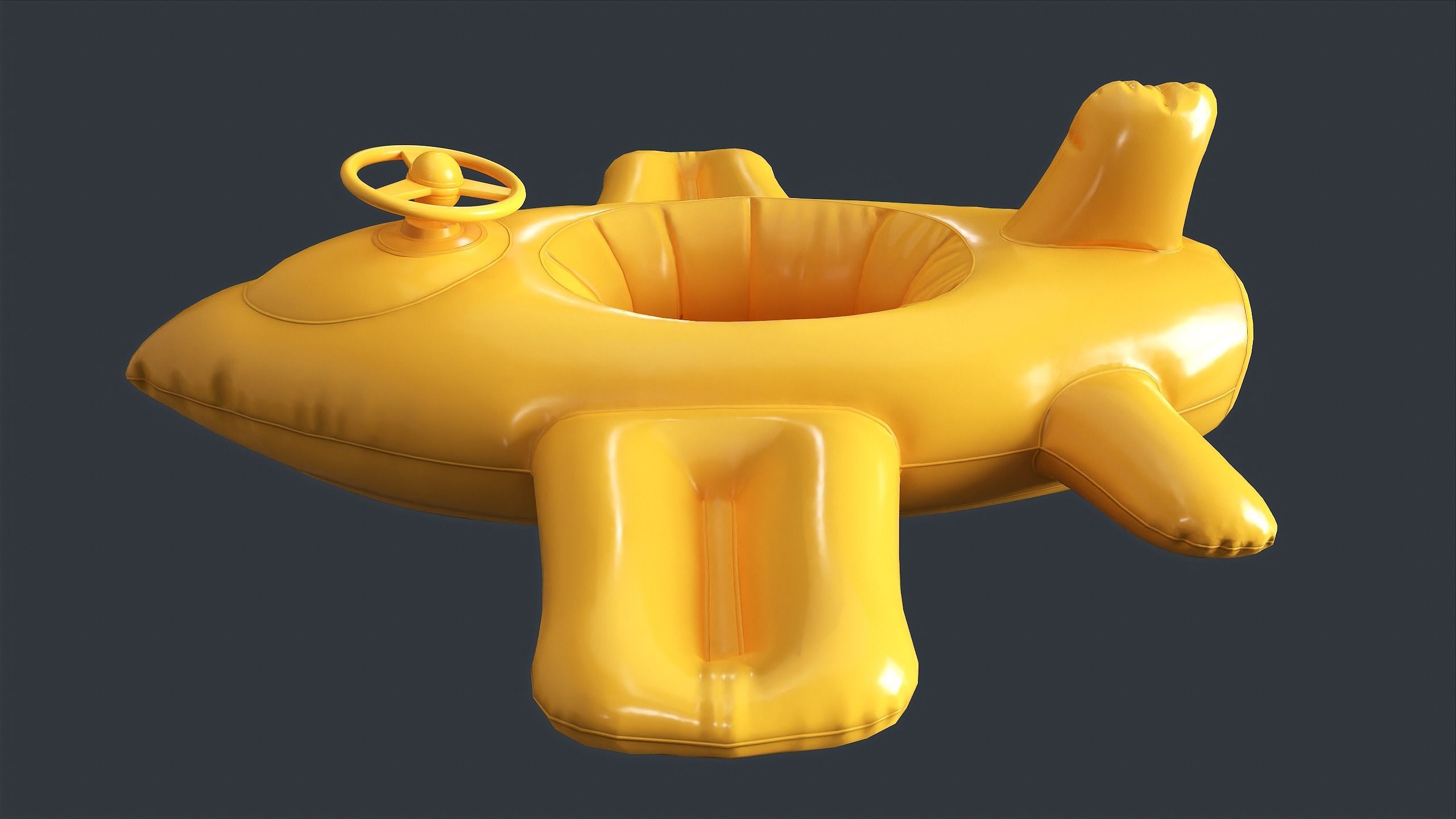 Inflatable Aircraft Swimming Ring 1 PBR Game Ready Low-poly 3D model_20