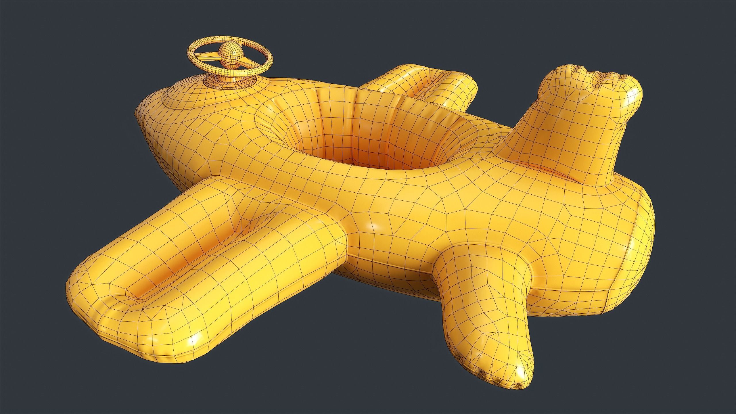 Inflatable Aircraft Swimming Ring 1 PBR Game Ready Low-poly 3D model_18