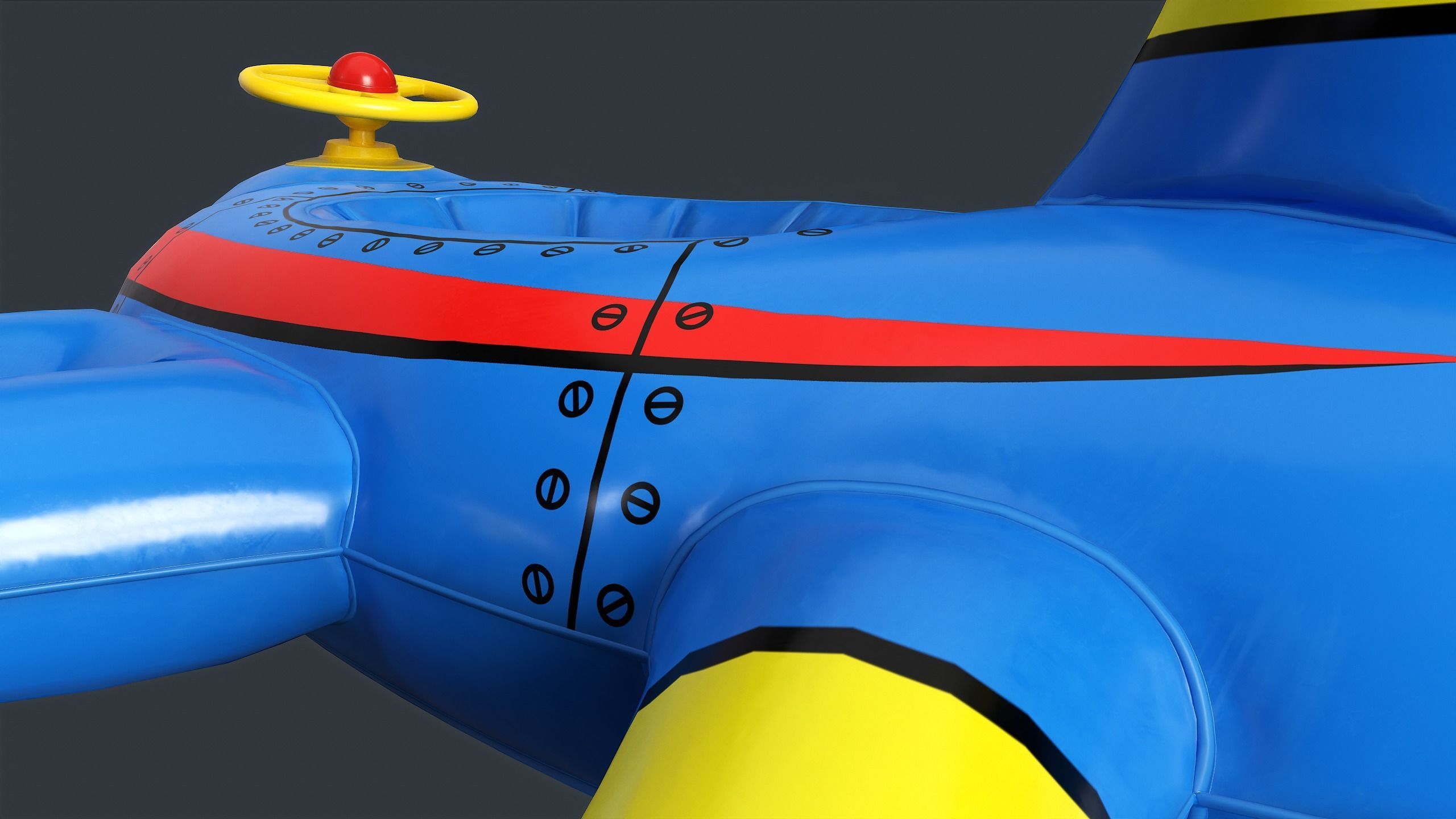 Inflatable Aircraft Swimming Ring 1 PBR Game Ready Low-poly 3D model_16