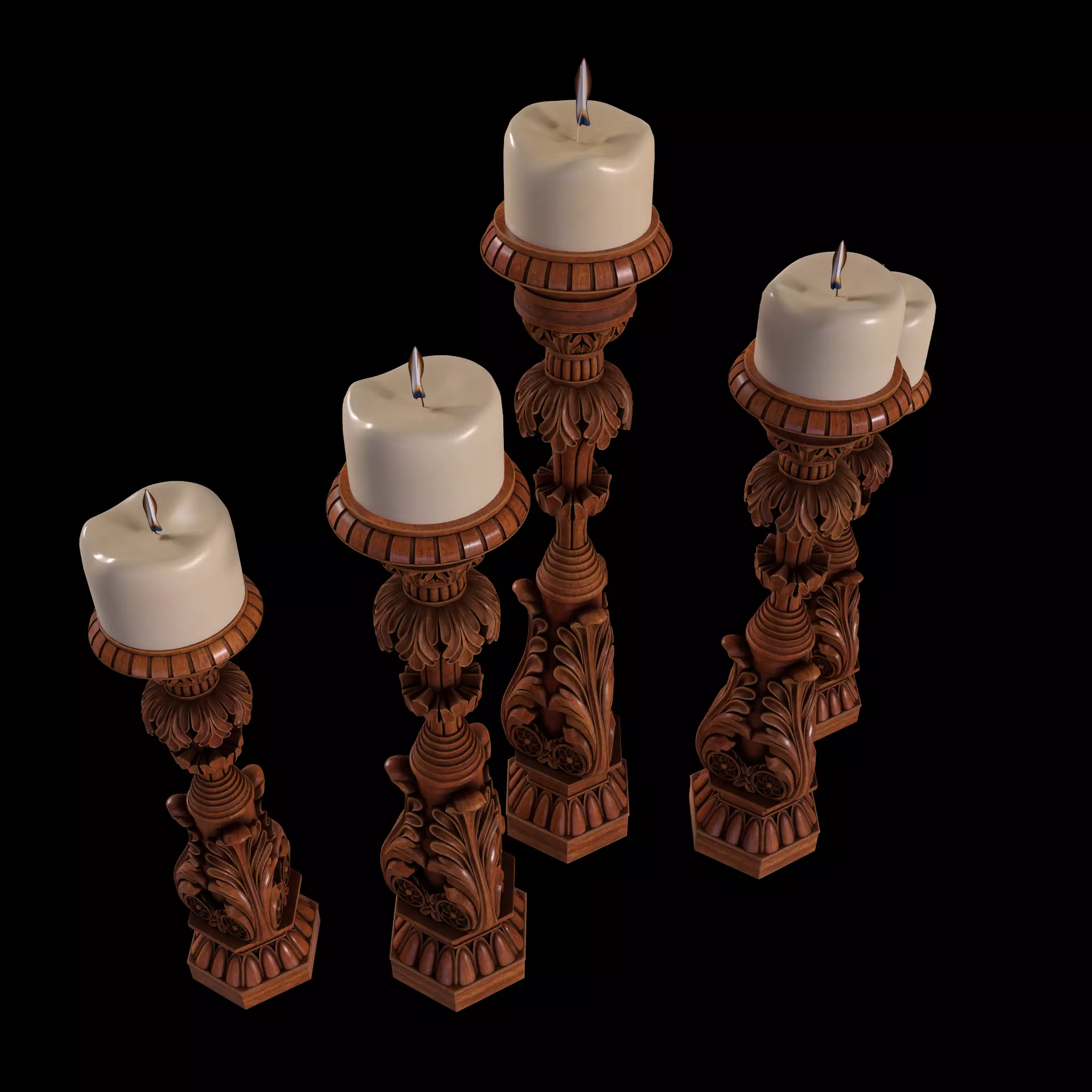 Candlestick for Render and CNC and 3D Print 3D model_0