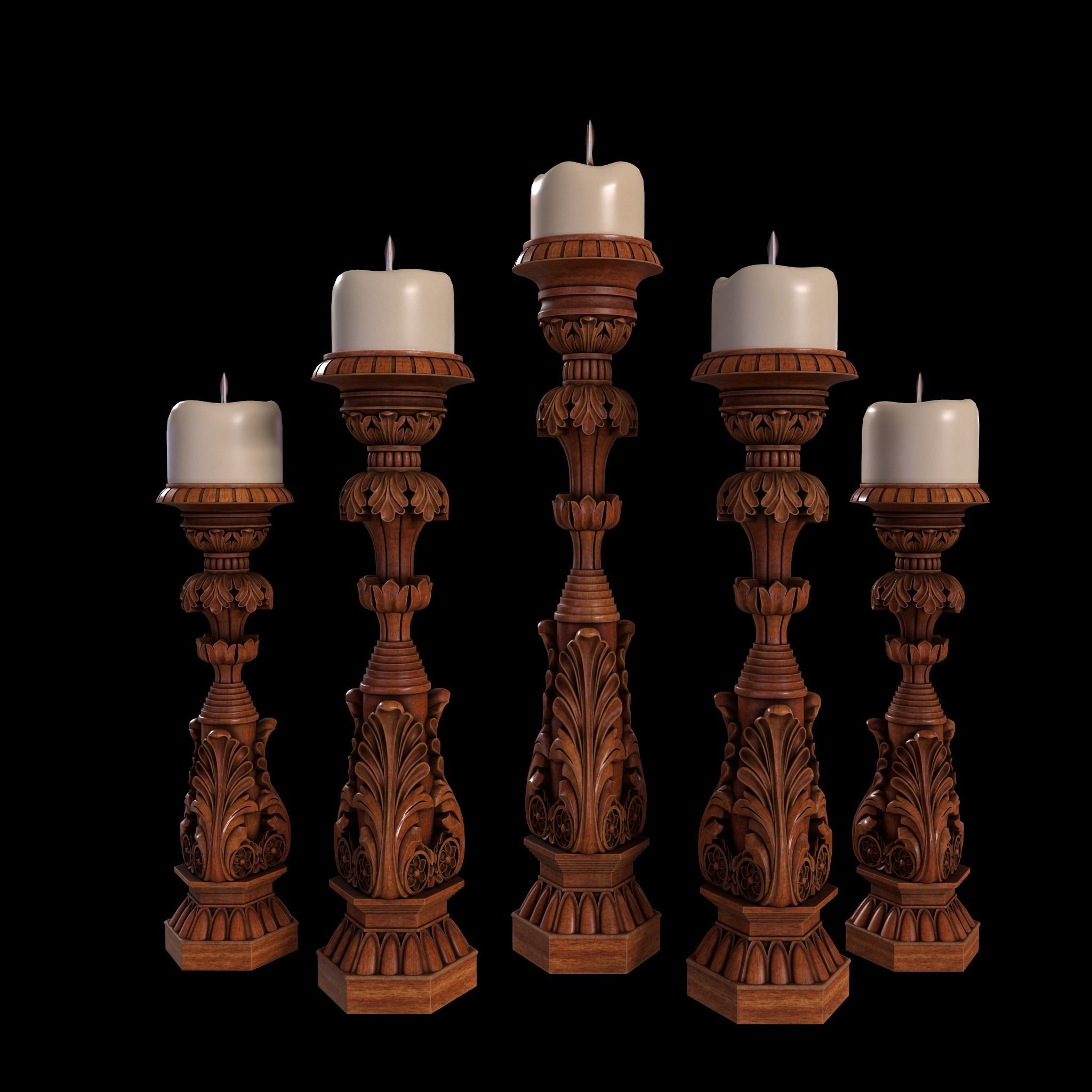 Candlestick for Render and CNC and 3D Print 3D model_2