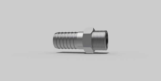 3-4 Inch BSP male - Hose adaptor - Autodesk Inventor 3D model