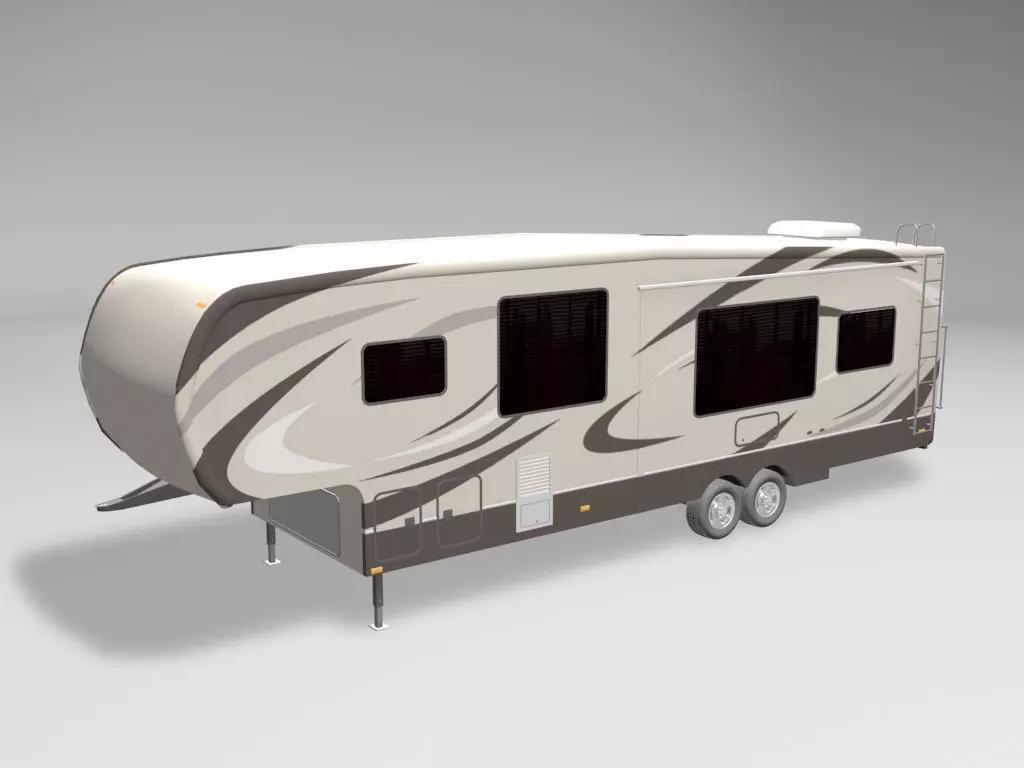 Fifth Wheel Travel Trailer Toy Hauler 2-Axle 2 3D model