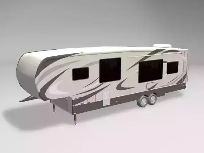 Fifth Wheel Travel Trailer Toy Hauler 2-Axle 2 3D model
