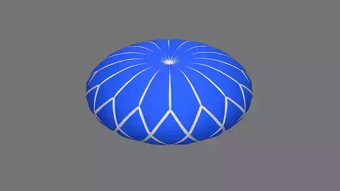 Round decorative blue pillow