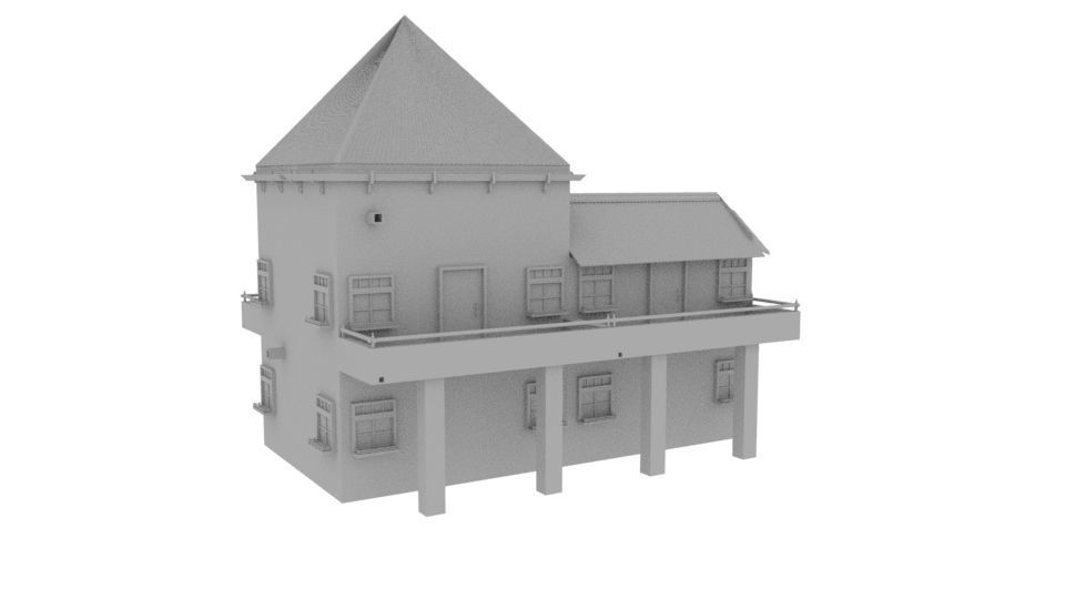 House 03 Low-poly 3D model_3