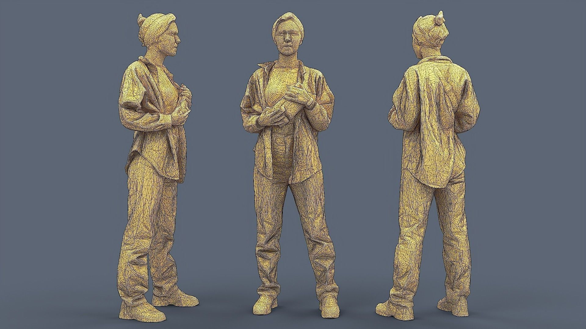 Girl in Plaid Shirt 3D model_3