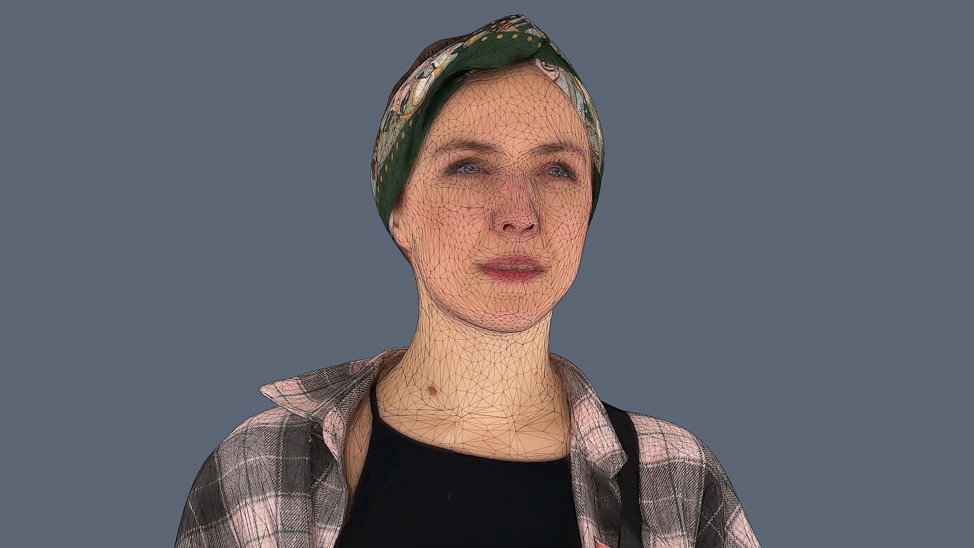 Girl in Plaid Shirt 3D model_8