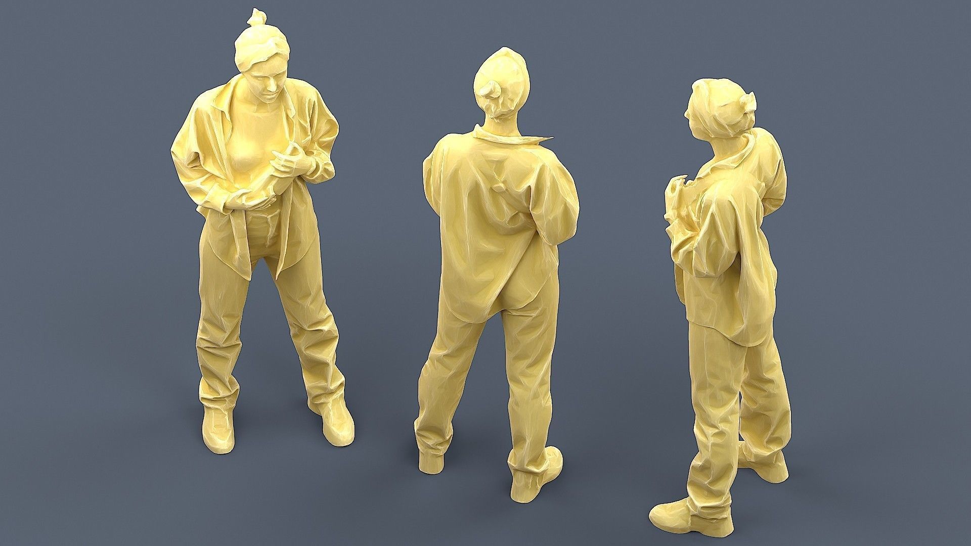 Girl in Plaid Shirt 3D model_6