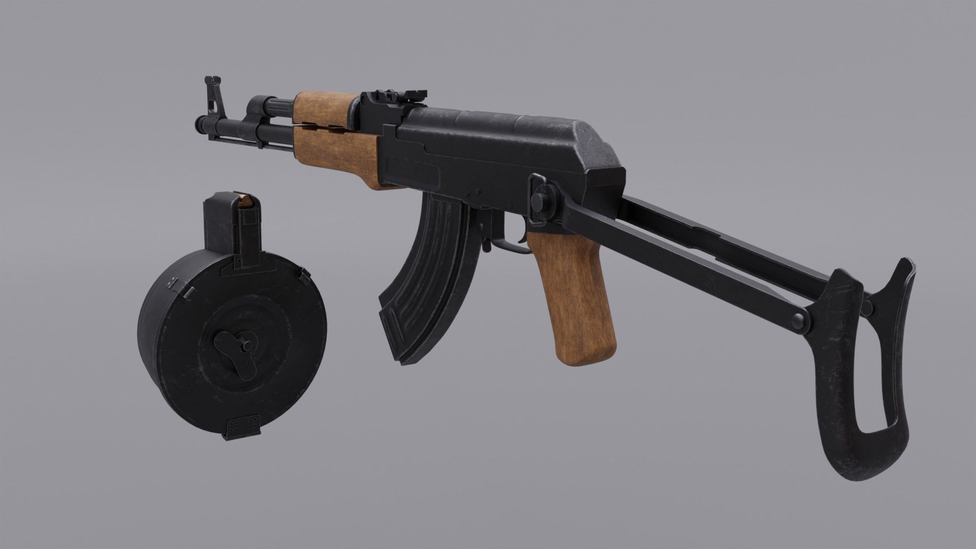AK 47 Assault Rifle  Free 3D model_5