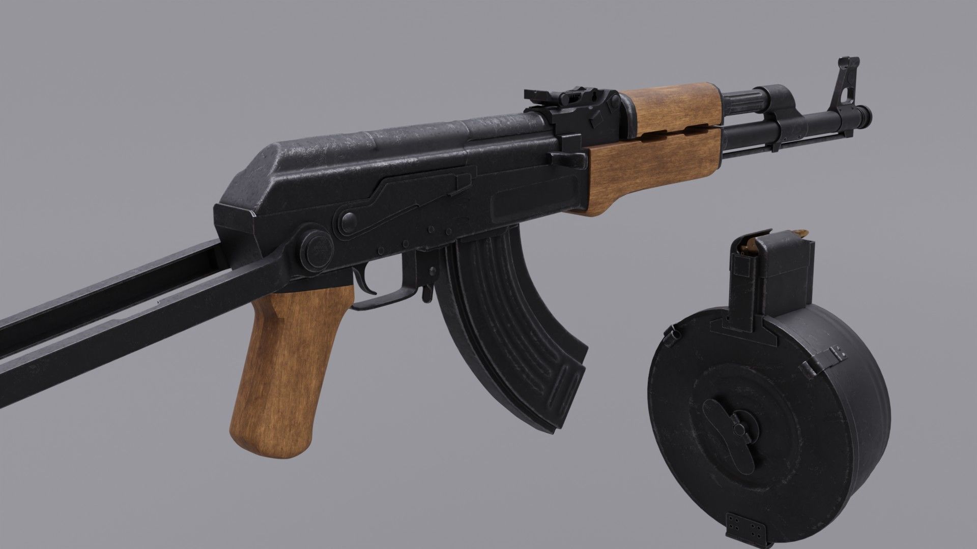AK 47 Assault Rifle  Free 3D model_4
