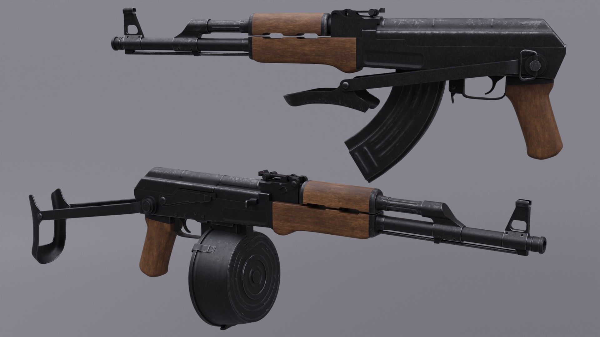 AK 47 Assault Rifle  Free 3D model_1