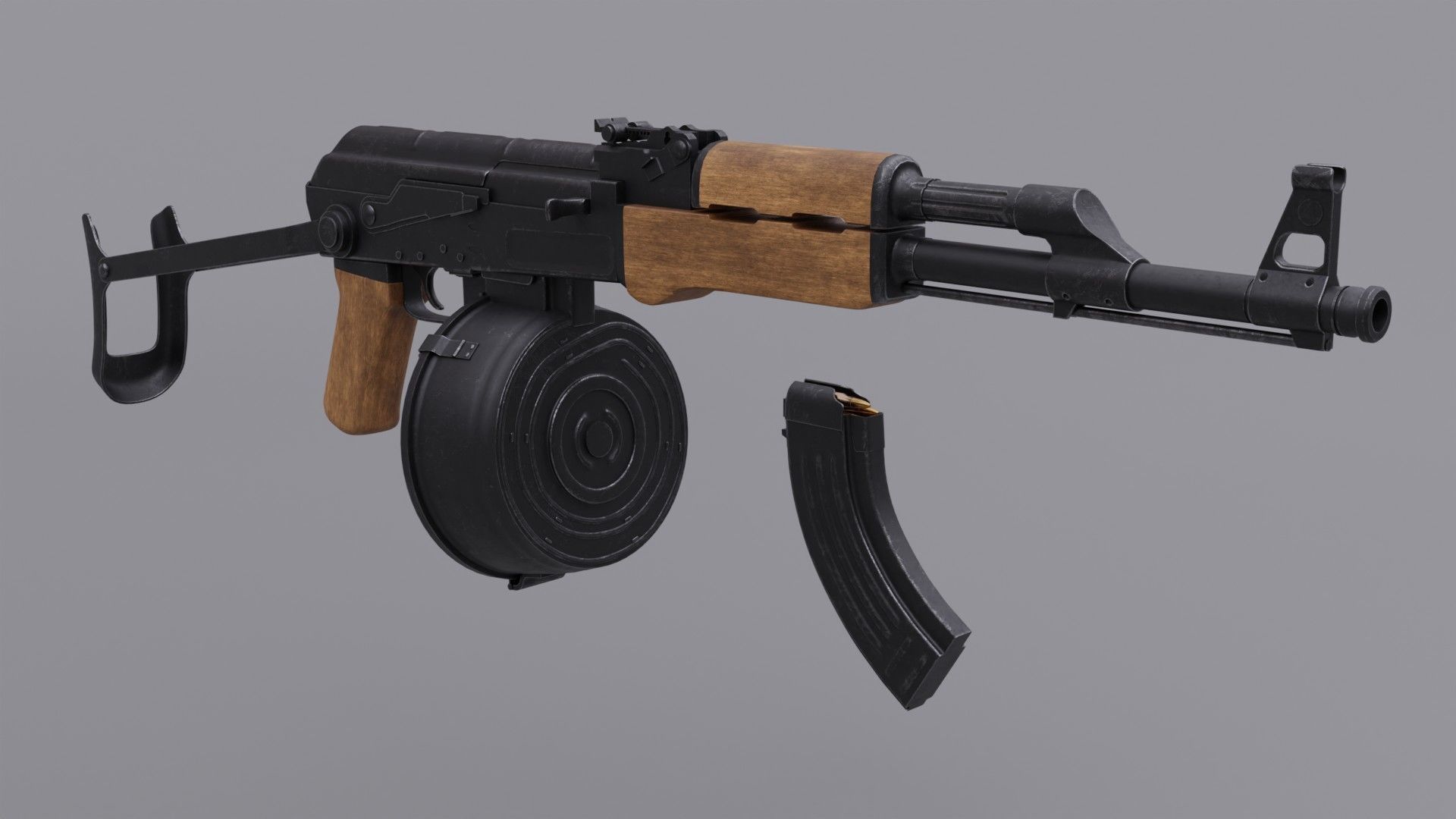 AK 47 Assault Rifle  Free 3D model_7