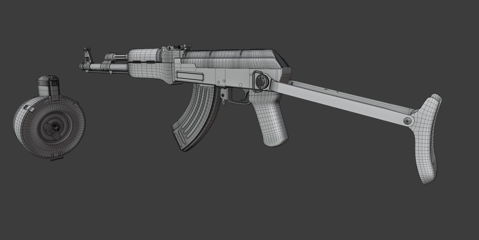AK 47 Assault Rifle  Free 3D model_10