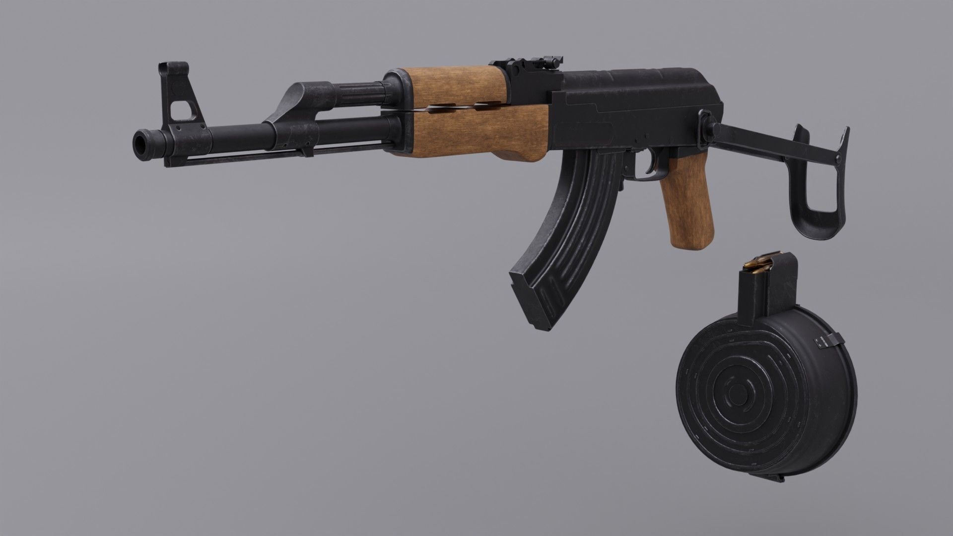 AK 47 Assault Rifle  Free 3D model_8