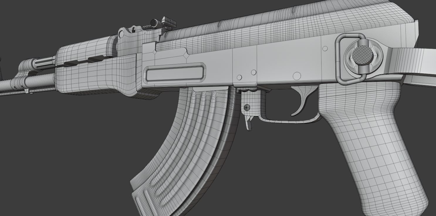 AK 47 Assault Rifle  Free 3D model_13
