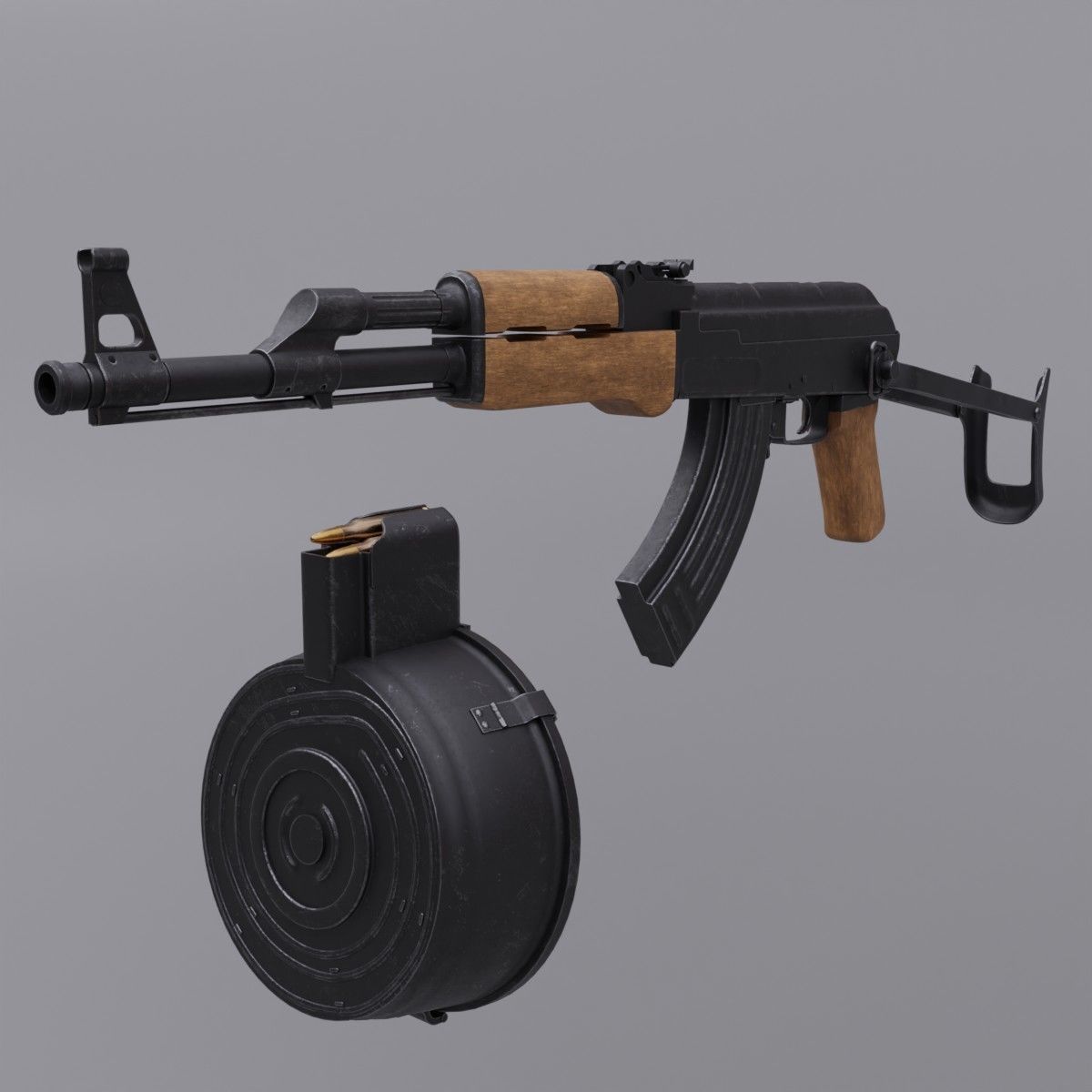 AK 47 Assault Rifle  Free 3D model_3