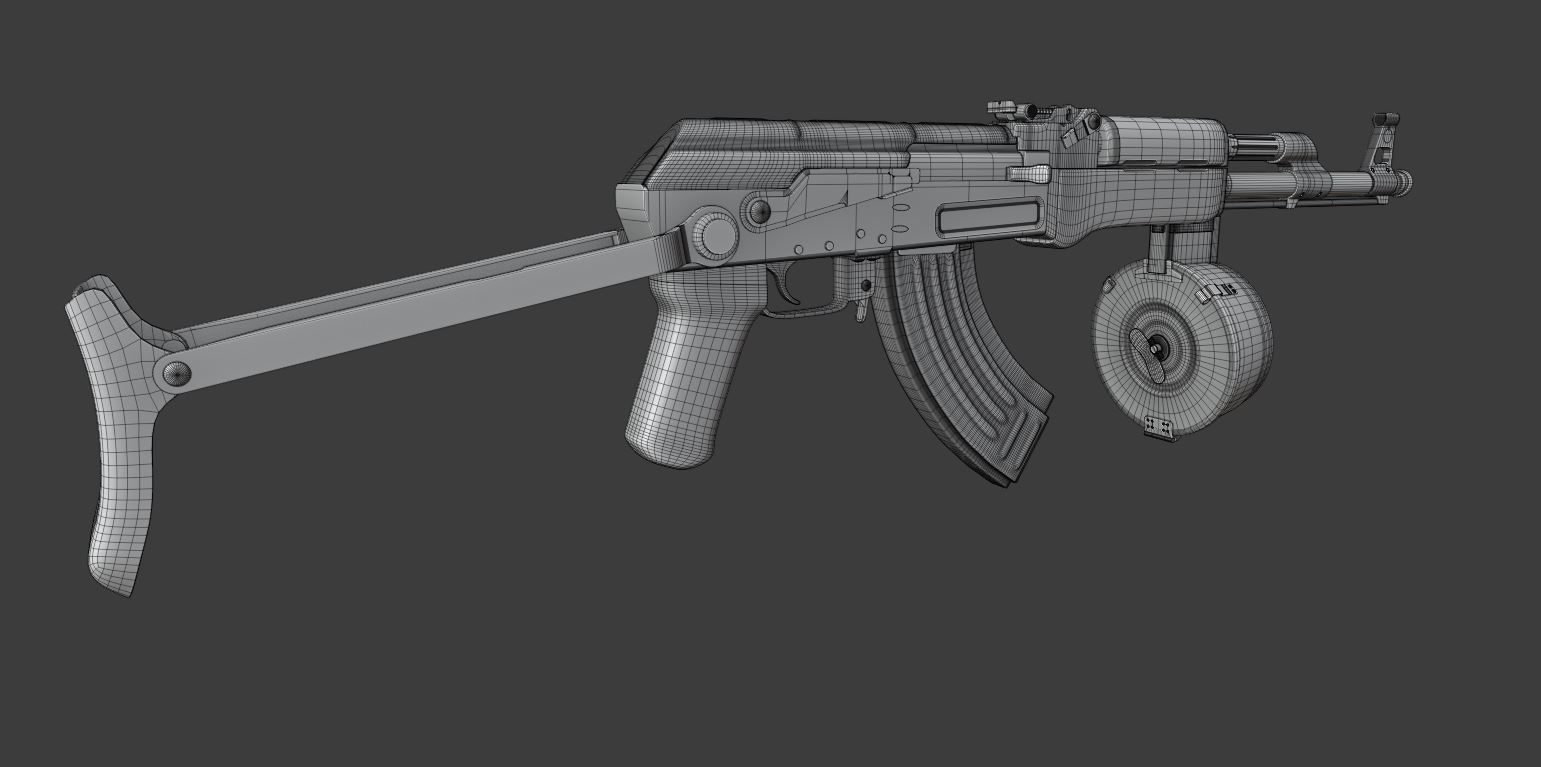 AK 47 Assault Rifle  Free 3D model_11