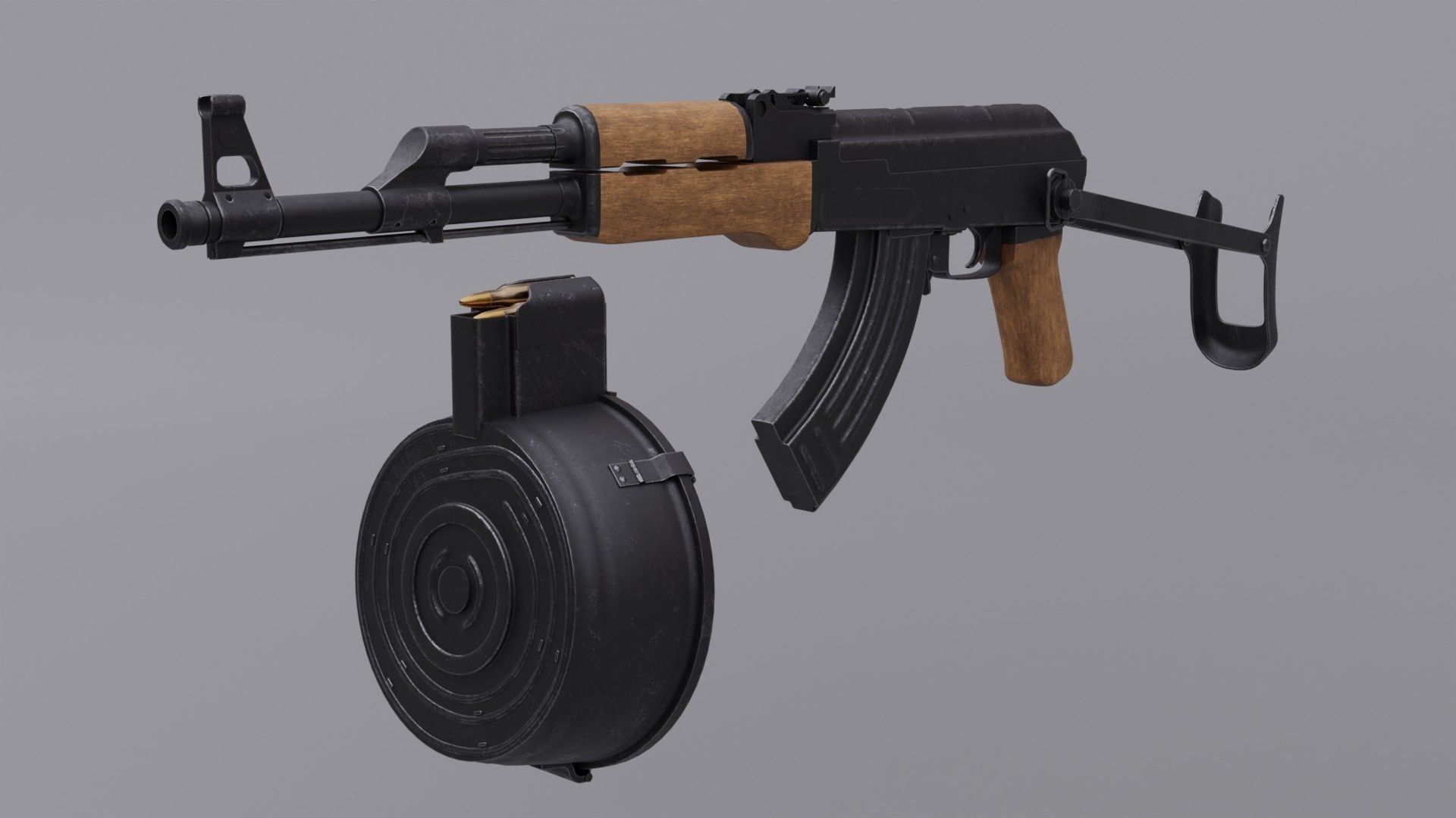 AK 47 Assault Rifle  Free 3D model_6