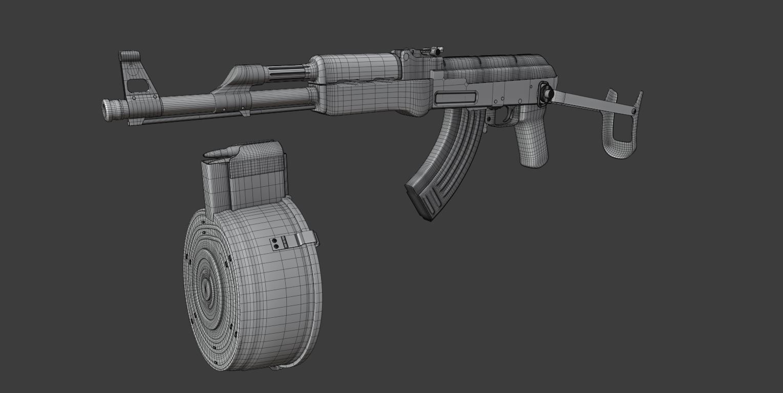 AK 47 Assault Rifle  Free 3D model_9