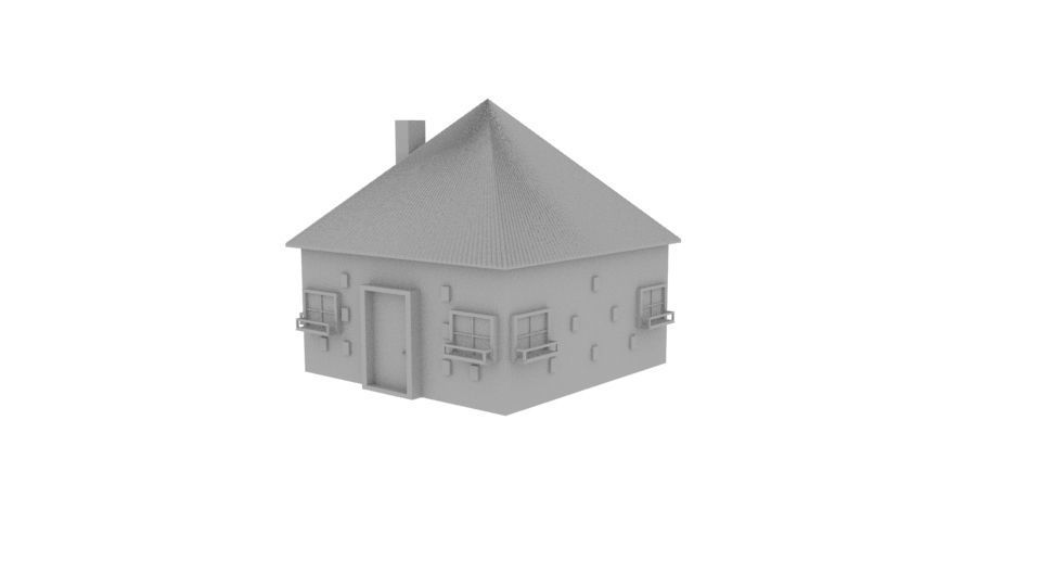House 001 Low-poly 3D model_1