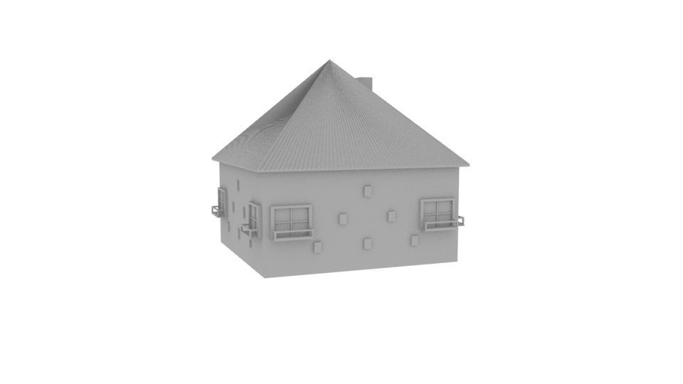 House 001 Low-poly 3D model_2