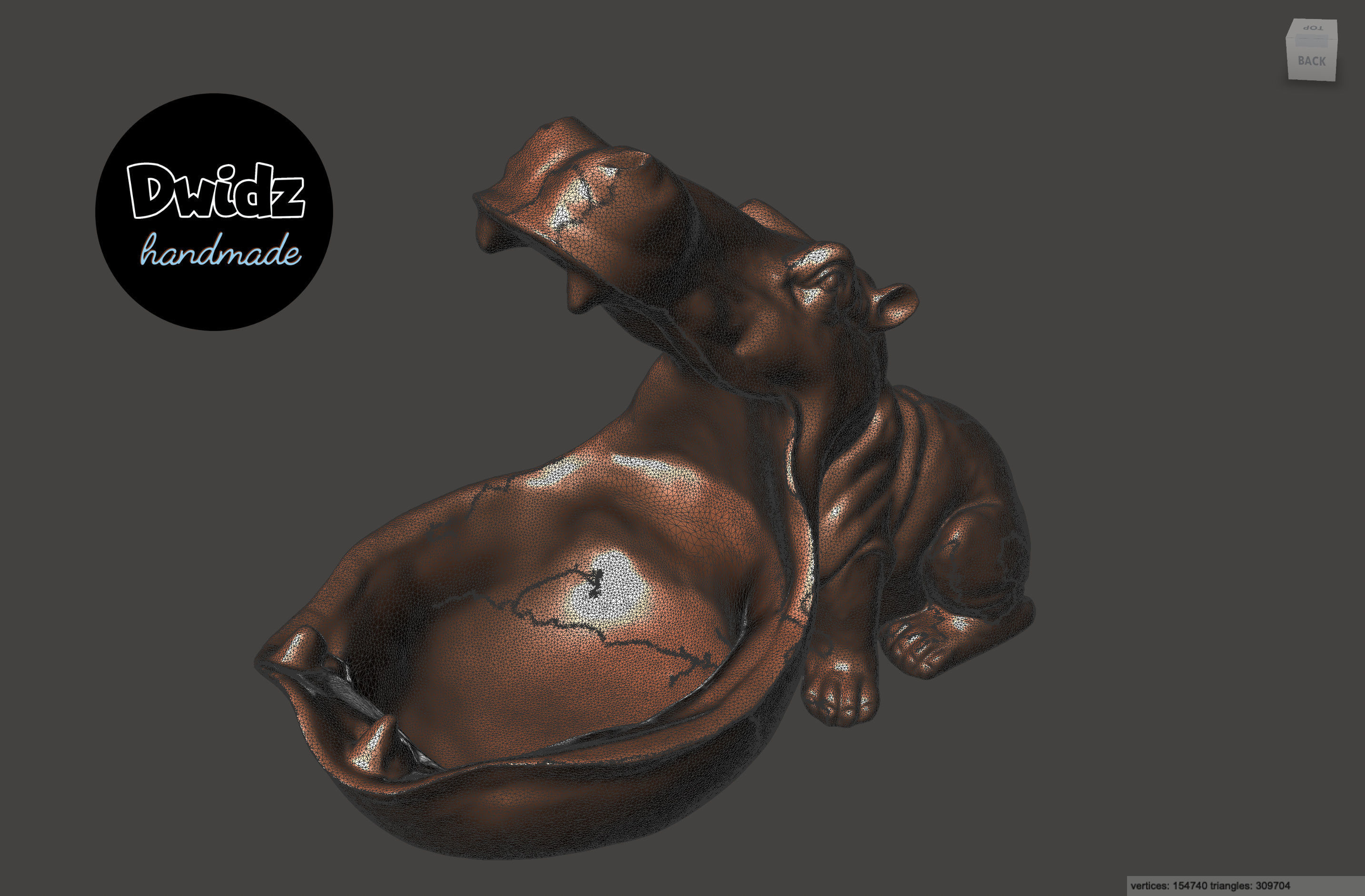 Hippo  Key and stuff Bowl 3D model_6