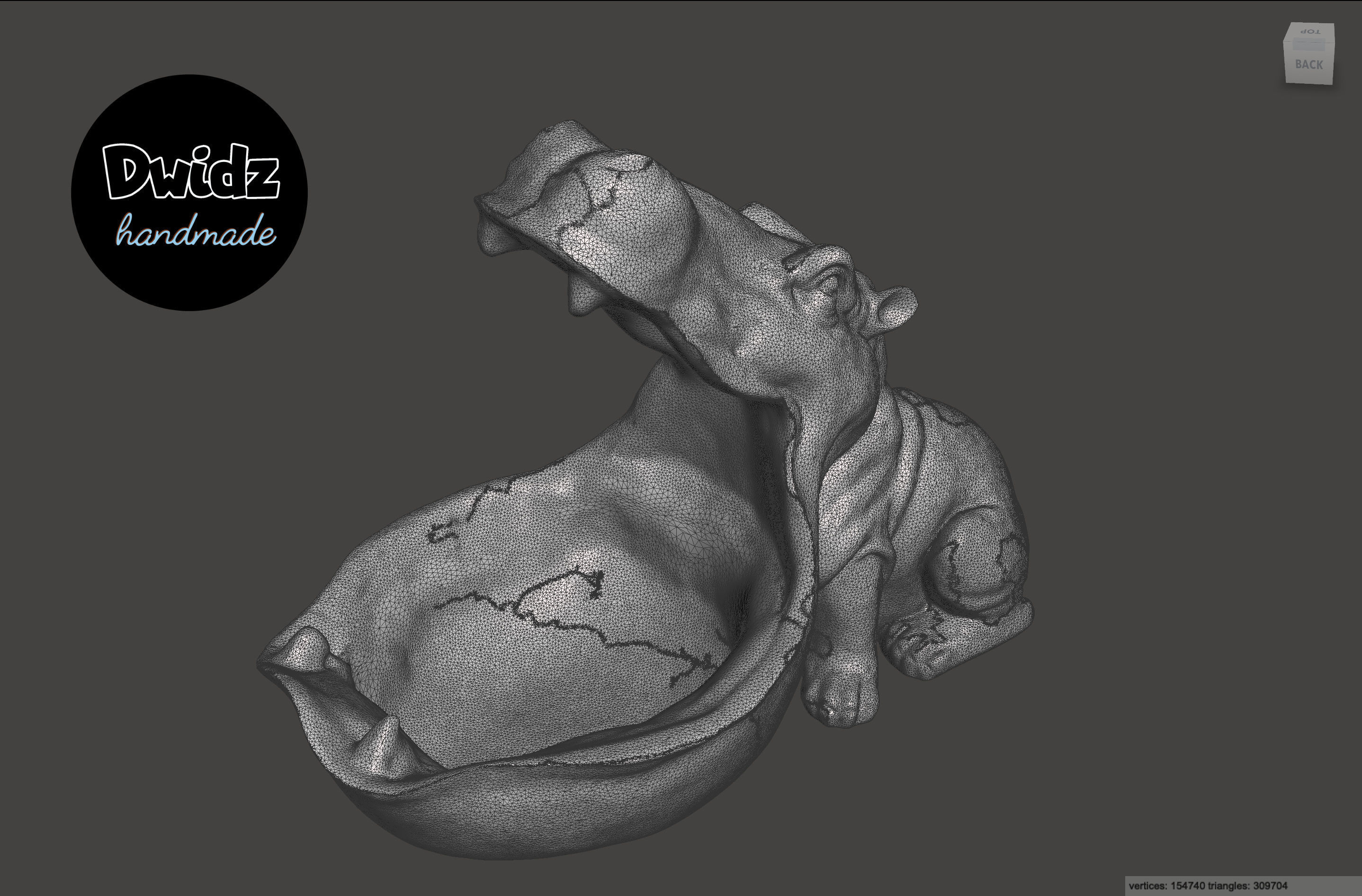 Hippo  Key and stuff Bowl 3D model_7