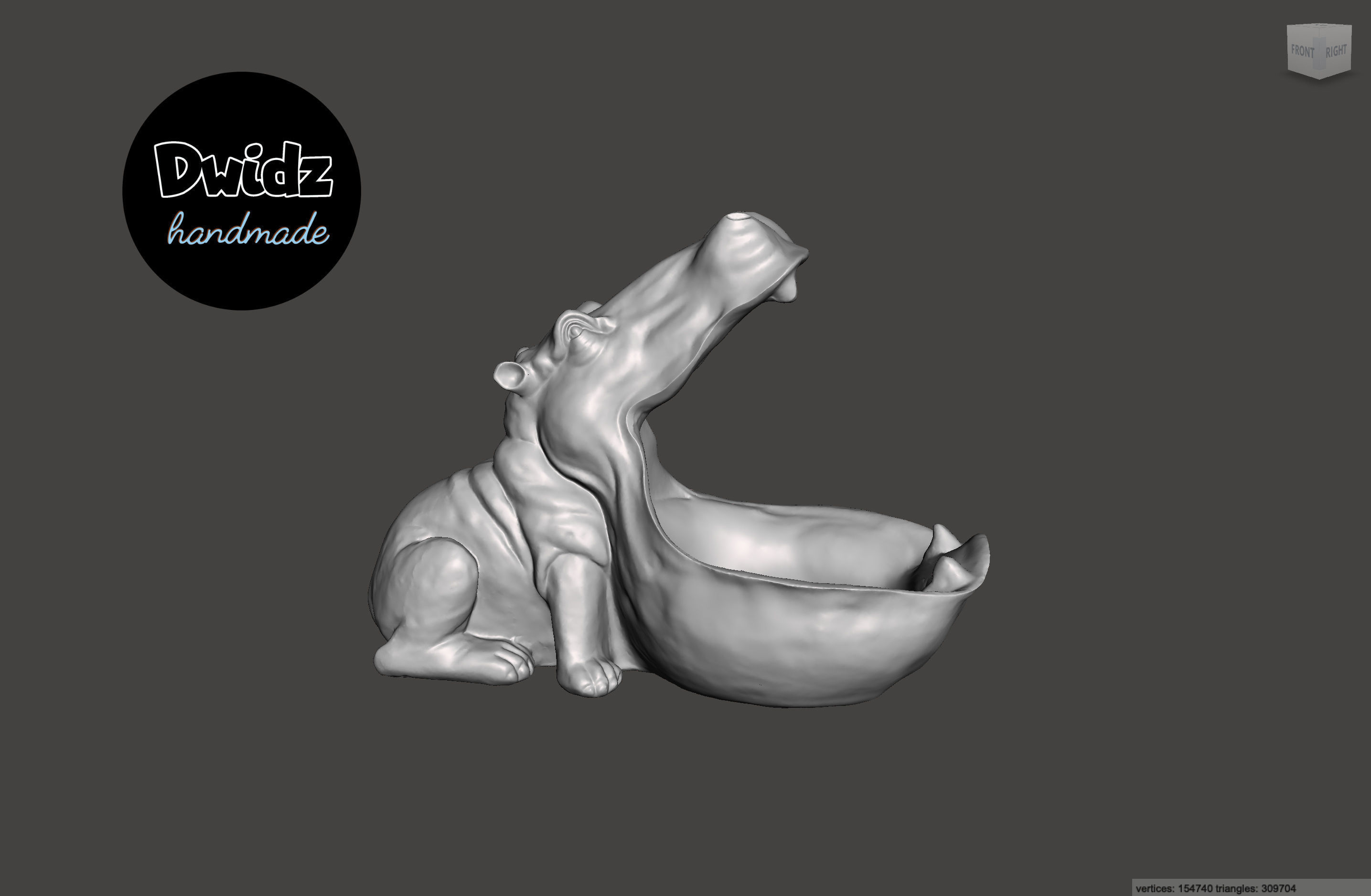 Hippo  Key and stuff Bowl 3D model_10